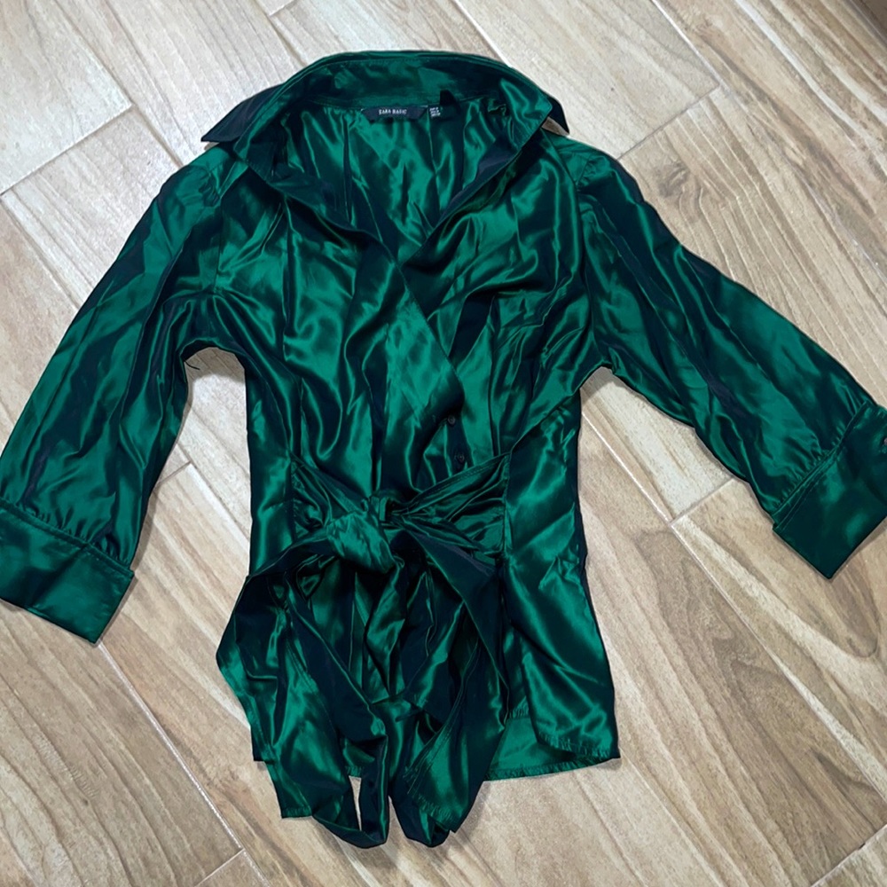 Green Zara dress shirt
